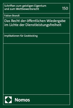 Cover Das Recht der öffentlichen Wiedergabe im Lichte der Dienstleistungsfreiheit