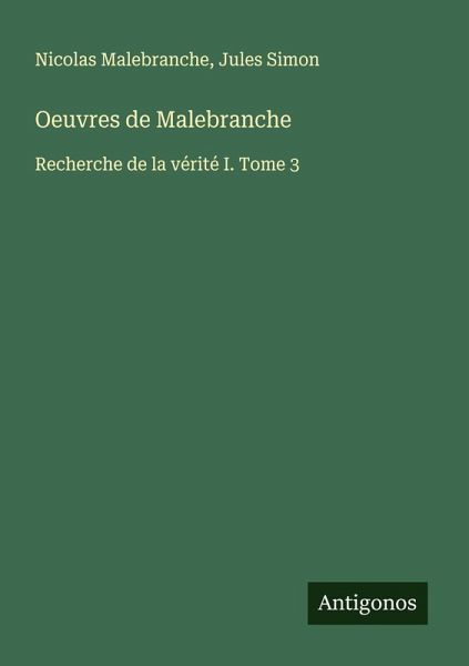 Oeuvres de Malebranche Oeuvres de Malebranche
