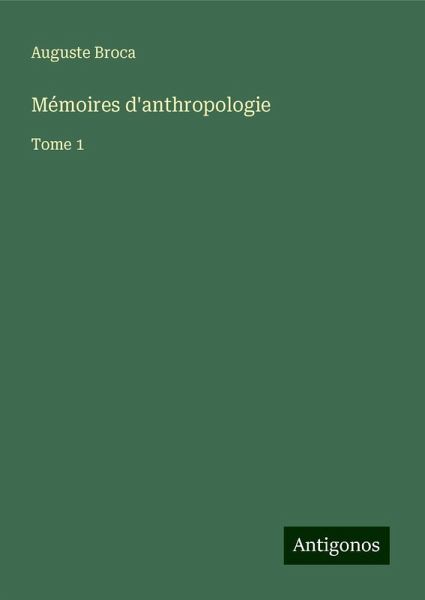 Mémoires d'anthropologie