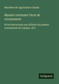 Manuel contenant l'Acte de recensement