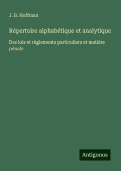 Répertoire alphabétique et analytique - Hoffman, J. B.