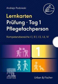 Cover Lernkarten Prüfung - Tag 1, Pflegefachperson, Kompetenzbereiche I.1, II.1, I.5, I.6, IV