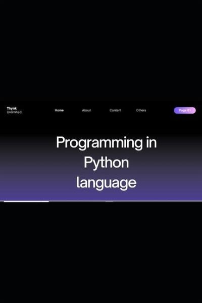 Programming in Python Programming in Python
