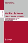 Verified Software. Theories, Tools and Experiments (eBook, PDF)