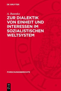 Cover Zur Dialektik von Einheit und Interessen im sozialistischen Weltsystem (eBook, PDF)