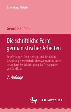 Cover Die schriftliche Form germanistischer Arbeiten (eBook, PDF)