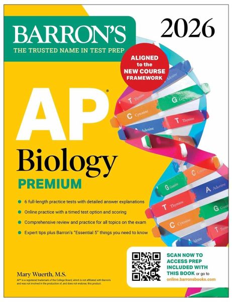 AP Biology Premium, 2026: Prep Book with 6 Practice Tests + Comprehensive Review + Online Practice (eBook, ePUB) AP Biology Premium, 2026: Prep Book with 6 Practice Tests + Comprehensive Review + Online Practice (eBook, ePUB)