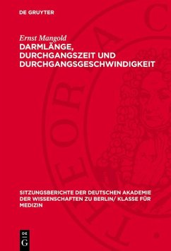 Cover Darmlänge, Durchgangszeit und Durchgangsgeschwindigkeit (eBook, PDF)