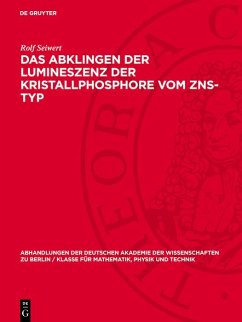 Cover Das Abklingen der Lumineszenz der Kristallphosphore vom ZnS-Typ (eBook, PDF)