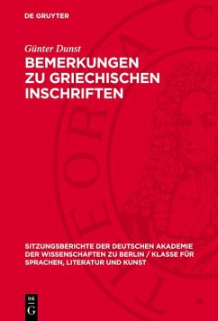 Cover Bemerkungen zu griechischen Inschriften (eBook, PDF)