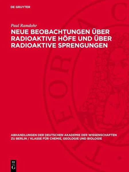 Neue Beobachtungen über radioaktive Höfe und über radioaktive Sprengungen (eBook, PDF)