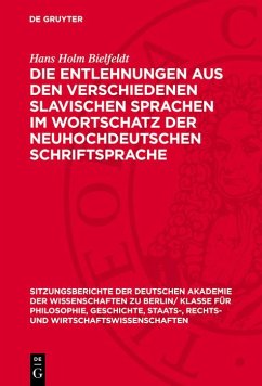 Cover Die Entlehnungen aus den verschiedenen slavischen Sprachen im Wortschatz der neuhochdeutschen Schriftsprache (eBook, PDF)
