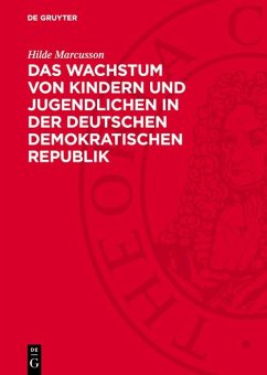 Cover Das Wachstum von Kindern und Jugendlichen in der Deutschen Demokratischen Republik (eBook, PDF)
