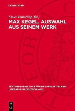 Cover Max Kegel. Auswahl aus seinem Werk (eBook, PDF)