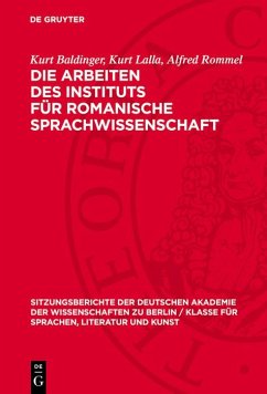 Cover Die Arbeiten des Instituts für romanische Sprachwissenschaft (eBook, PDF)