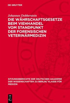 Cover Die Währschaftsgesetze beim Viehhandel vom Standpunkt der forensischen Veterinärmedizin (eBook, PDF)