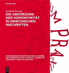 Cover Die Abkürzung der Homonymität in griechischen Inschriften (eBook, PDF)