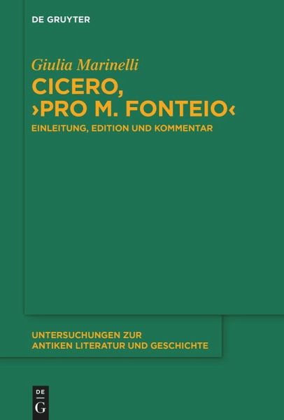 Cicero, >Pro M. Fonteio< (eBook, PDF)