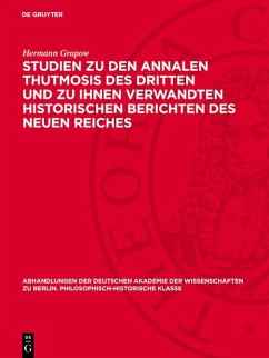 Cover Studien zu den Annalen Thutmosis des Dritten und zu ihnen verwandten historischen Berichten des Neuen Reiches (eBook, PDF)