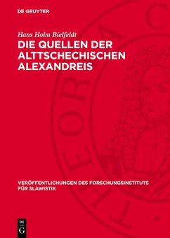 Cover Die Quellen der Alttschechischen Alexandreis (eBook, PDF)