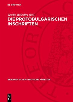 Cover Die Protobulgarischen Inschriften (eBook, PDF)