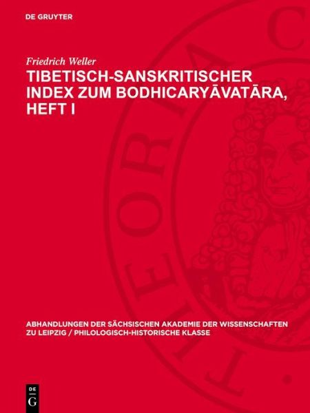 Tibetisch-sanskritischer Index zum Bodhicaryavatara, Heft I (eBook, PDF)