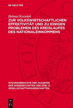 Cover Zur volkswirtschaftlichen Effektivität und zu einigen Problemen des Kreislaufes des Nationaleinkommens (eBook, PDF)