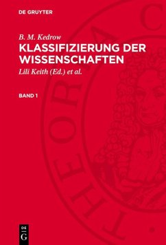 Cover B. M. Kedrow: Klassifizierung der Wissenschaften. Band 1 (eBook, PDF)