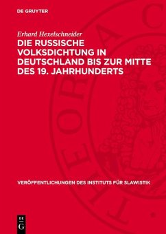 Cover Die russische Volksdichtung in Deutschland bis zur Mitte des 19. Jahrhunderts (eBook, PDF)