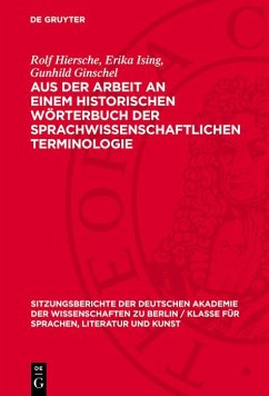 Aus der Arbeit an einem historischen Wörterbuch der sprachwissenschaftlichen Terminologie (eBook, PDF) Cover Aus der Arbeit an einem historischen Wörterbuch der sprachwissenschaftlichen Terminologie (eBook, PDF)