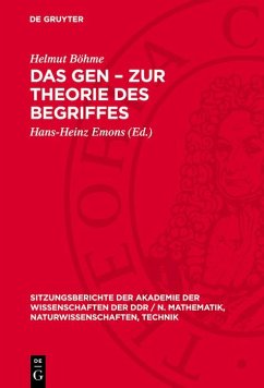 Cover Das Gen - Zur Theorie des Begriffes (eBook, PDF)