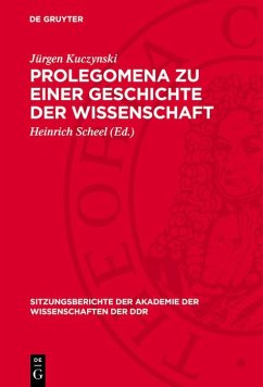 Cover Prolegomena zu einer Geschichte der Wissenschaft (eBook, PDF)