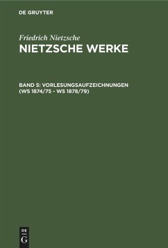 Cover Vorlesungsaufzeichnungen (WS 1874/75 - WS 1878/79) (eBook, PDF)