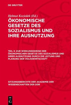 Cover Zur Wirkungsweise der ökonomischen Gesetze des Sozialismus und ihrer Ausnutzung durch die Leitung und Planung der Volkswirtschaft (eBook, PDF)