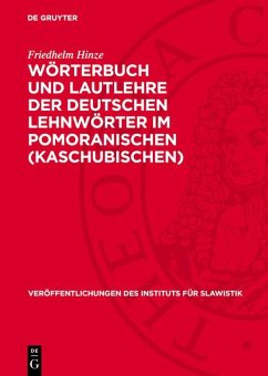 Cover Wörterbuch und Lautlehre der deutschen Lehnwörter im Pomoranischen (Kaschubischen) (eBook, PDF)