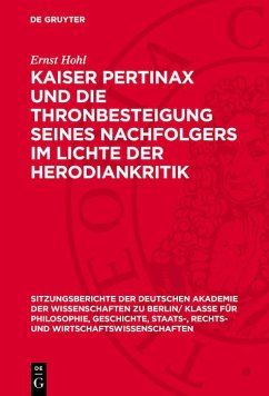 Cover Kaiser Pertinax und die Thronbesteigung seines Nachfolgers im Lichte der Herodiankritik (eBook, PDF)