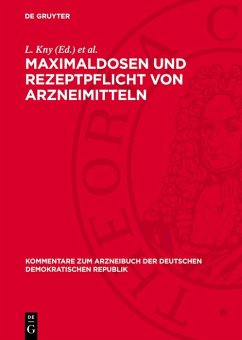 Maximaldosen und Rezeptpflicht von Arzneimitteln (eBook, PDF)