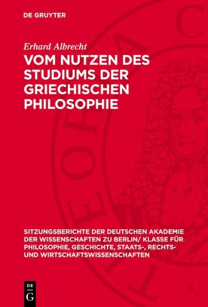 Vom Nutzen des Studiums der griechischen Philosophie (eBook, PDF)