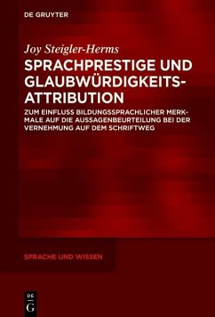 Cover Sprachprestige und Glaubw¿rdigkeitsattribution (eBook, PDF)