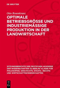 Cover Optimale Betriebsgrösse und industriemässige Produktion in der Landwirtschaft (eBook, PDF)