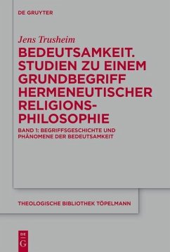 Cover Bedeutsamkeit. Studien zu einem Grundbegriff hermeneutischer Religionsphilosophie (eBook, PDF)