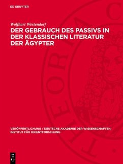 Cover Der Gebrauch des Passivs in der klassischen Literatur der Ägypter (eBook, PDF)