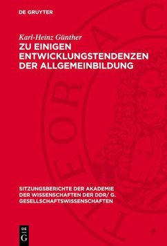 Cover Zu einigen Entwicklungstendenzen der Allgemeinbildung (eBook, PDF)