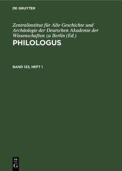 Cover Philologus. Band 123, Heft 1 (eBook, PDF)