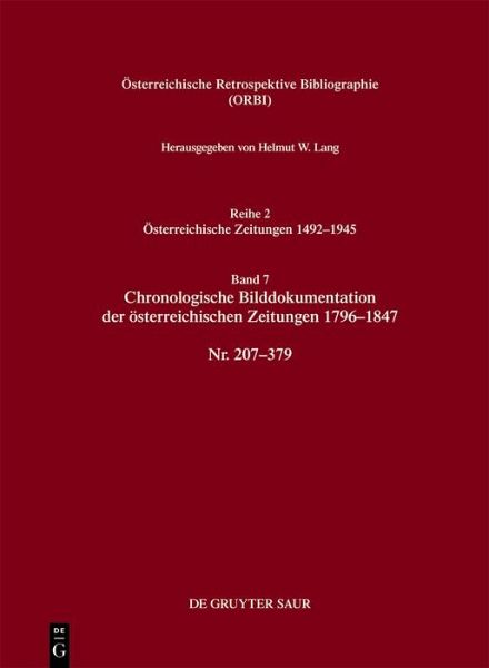 Chronologische Bilddokumentation der österreichischen Zeitungen 1796-1847 (eBook, PDF)