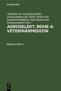 Cover Agroselekt. Reihe 4: Veterinärmedizin. Band 30, Heft 9 (eBook, PDF)