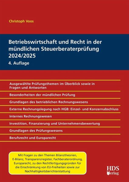 Betriebswirtschaft und Recht in der mündlichen Steuerberaterprüfung 2024/2025 (eBook, PDF) Betriebswirtschaft und Recht in der mündlichen Steuerberaterprüfung 2024/2025 (eBook, PDF)