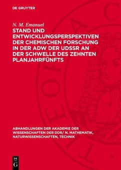Cover Stand und Entwicklungsperspektiven der chemischen Forschung in der AdW der UdSSR an der Schwelle des zehnten Planjahrfünfts (eBook, PDF)