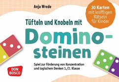 Cover Tüfteln und Knobeln mit Dominosteinen. 30 Karten mit kniffligen Rätseln für Kinder