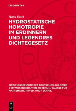 Cover Hydrostatische Homotropie im Erdinnern und Legendres Dichtegesetz (eBook, PDF)